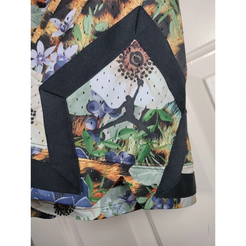 Jordan Men's Dri-FIT Diamond Shorts Floral Leopard Mesh Blue Size L FQ2945-457
